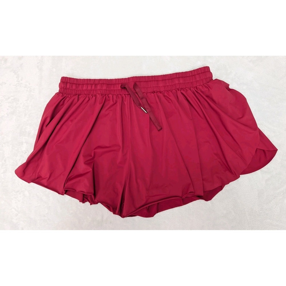 Liberty Pro US Women's Shorts XXL Burgandy Activewear Stretch Elastic Waist